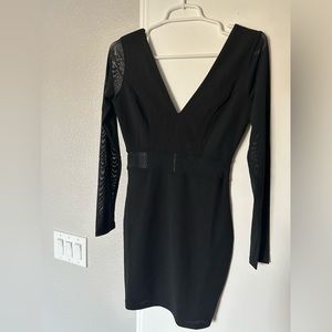Mesh long sleeve bodycon mini dress